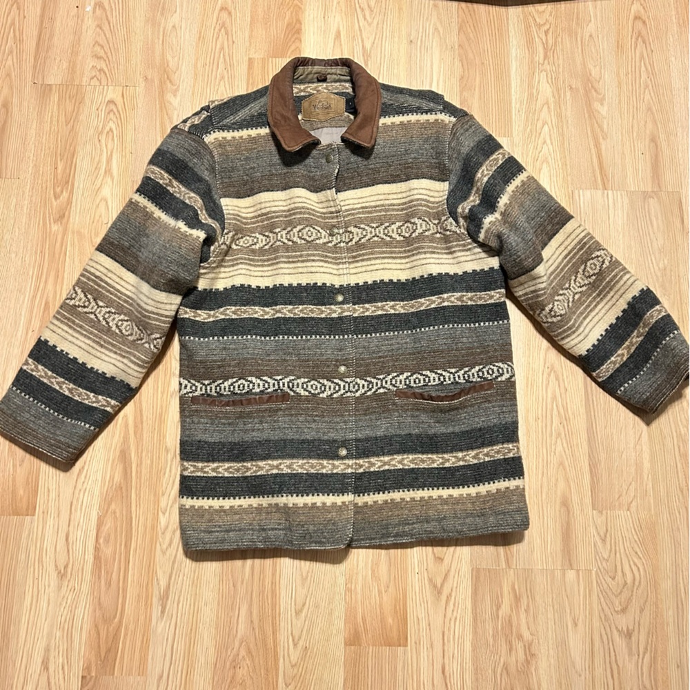 Vintage Woolrich Aztec Southwestern Pattern Wool Women's Jacket Size Large